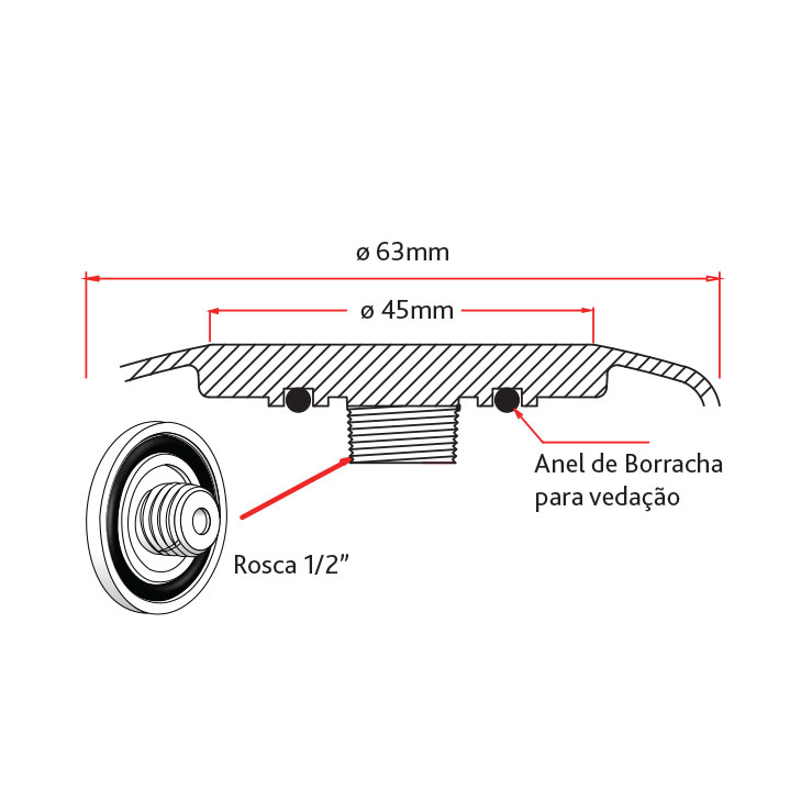Luminária para Piscina 63mm (Piscina - Luminárias LED para piscina) - Iluctron LED Technology