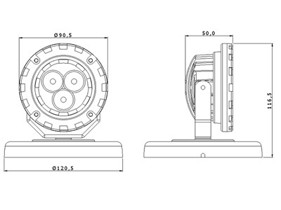 Spot LED com Base - Dimensões - Iluctron LED Technology