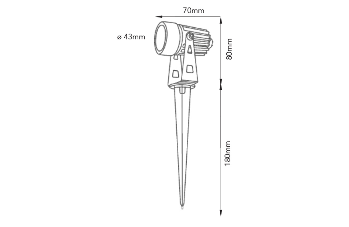 Spot LED para Jardim - Dimensões - Iluctron LED Technology